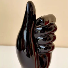 Set of 2 Hand-Shaped Ceramic Decorative Showpieces - Red & Black | Modern Home Decor