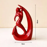 Modern Mermaid Sculptures - Red & Black Ceramic Showpiece Set for Living Room Decor