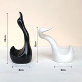 Swan Hugging Ceramic Figurine Decor, Showpiece