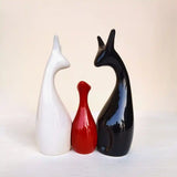 Deer Showpiece made of Ceramic - Figurine and Statues (Set of 3) (Red, Black & White)