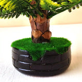 Artificial Autumn Fern Tree Plant – Realistic Greenery with Yellowish Shade for Home & Office Decor  Low Maintenance Accent in Black Pot