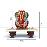 Ganpati Murti Divine Marble Chowki Ganesh Idol - Handcrafted Blessings for Home & Office