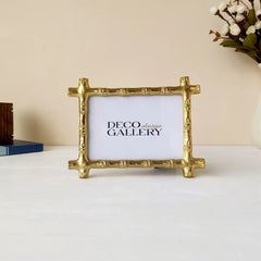 Gold Finish Metal Photo Frame For Table Decor