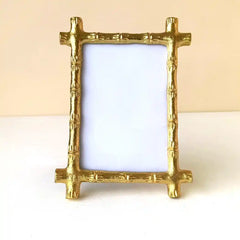 Gold Finish Metal Photo Frame For Table Decor