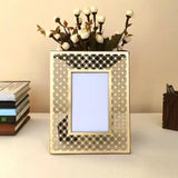 Gold Finish Metal Photo Frame For Table Decor