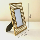 Gold Finish Metal Photo Frame For Table Decor