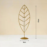 Golden Metal Leaf Shape Plant Holder with Glass Tube