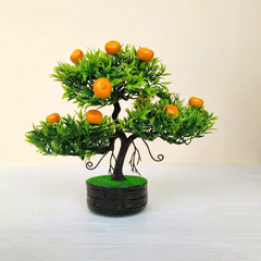 Mini Mandarin Artificial Tree Plant with Pot - Lifelike Plastic Plants