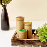 Natural Eco-Friendly Candle Set made of Bamboo Decor (Set of 3)