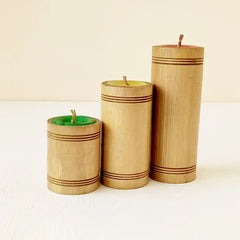 Natural Eco-Friendly Candle Set made of Bamboo Decor (Set of 3)