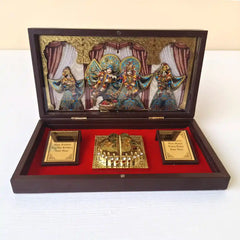 Radha Krishna Gold Plated Charan Paduka