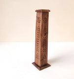 Traditional Hand-Carved Agar Batti Stand Incense Sticks Tower Made of Real Wood