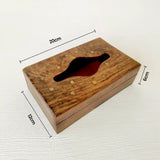 Wooden Hardwood Natural Tissue Paper Box for Home and Office Use