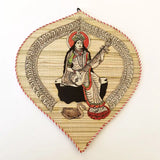 Divine Saraswati Wall Hanging made of Bamboo - Wall Decor