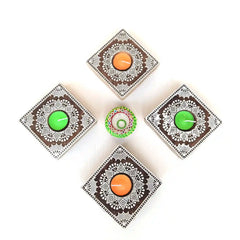 Handmade Square-Shaped Wooden Tea Light Candle Holder | Perfect for Diwali, Rangoli, & Festival Decorations