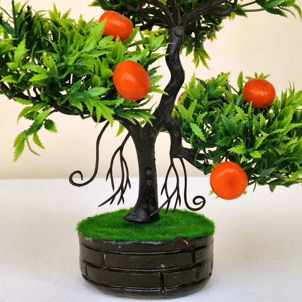 Mini Mandarin Artificial Tree Plant with Pot - Lifelike Plastic Plants