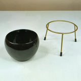 Radiant Metal Pot Set of 2 with Metal Stand