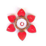 Set of 6 Red Wax Heart Candles with Decorative Holder | Ideal for Home Decoration & Gifting