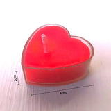 Set of 6 Red Wax Heart Candles with Decorative Holder | Ideal for Home Decoration & Gifting