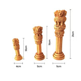 Wooden Ashok Stambh Pillar Statue - Handcrafted Ashoka Stambh Showpiece in 3 Sizes for Home Decor