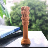 Wooden Ashok Stambh Pillar Statue - Handcrafted Ashoka Stambh Showpiece in 3 Sizes for Home Decor