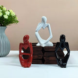 Thinker Showpiece Ceramic Art Statue Set of 3